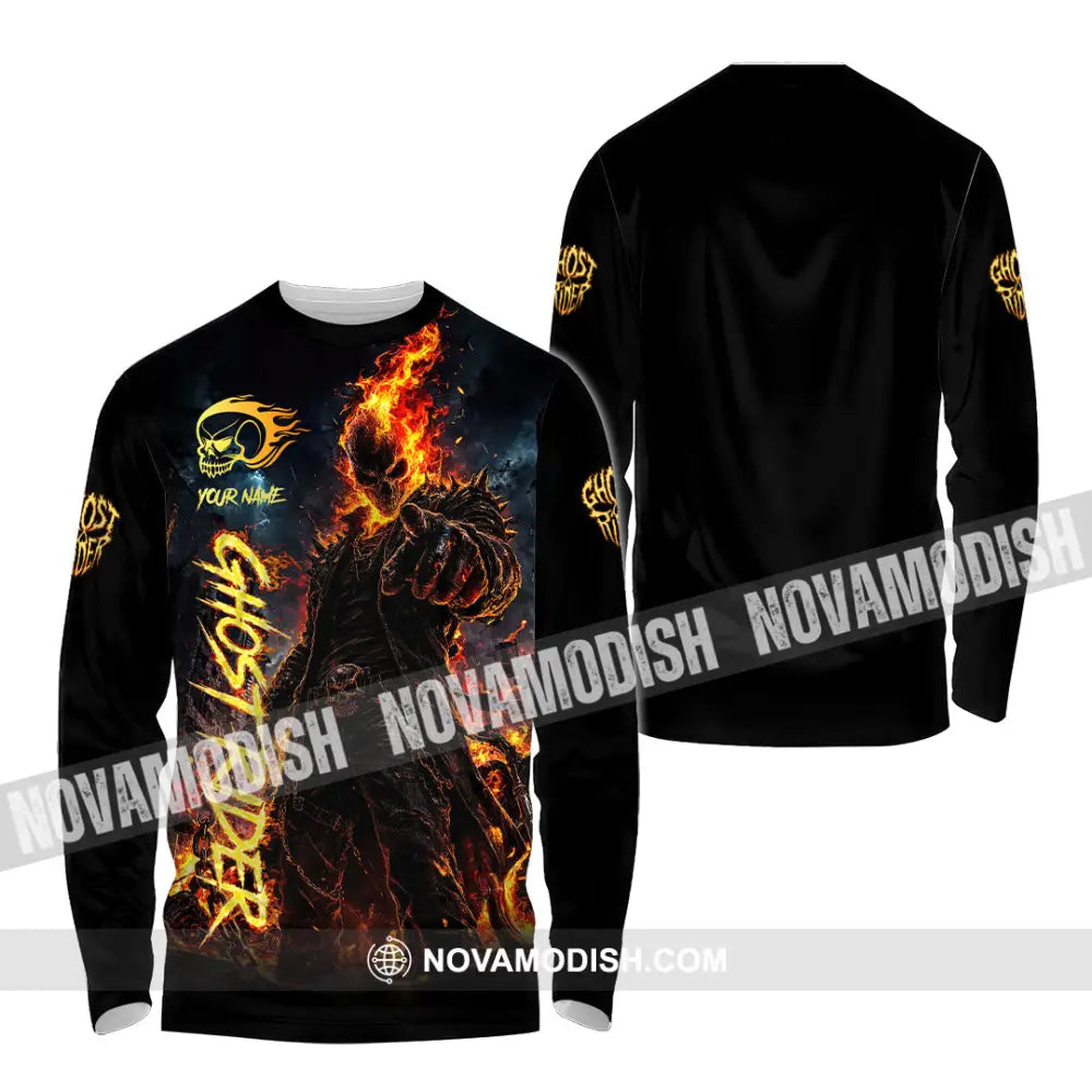 Unisex Shirt - Custom Ghost Rider Shirt - Long Sleeve Shirt / S - T-shirt