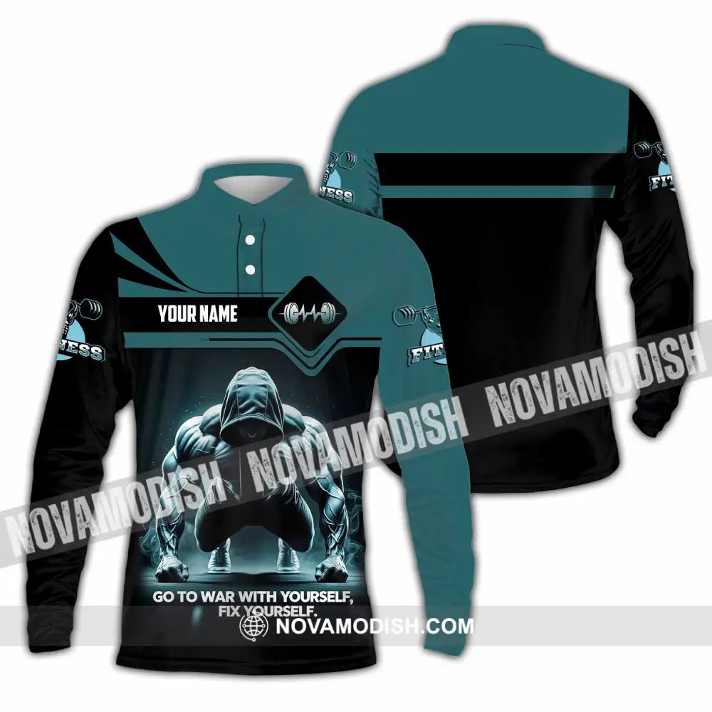 Unisex Shirt - Custom Go To War With Yourself Fix Yourself 3D Shirt Long Sleeve Polo / S T-shirt