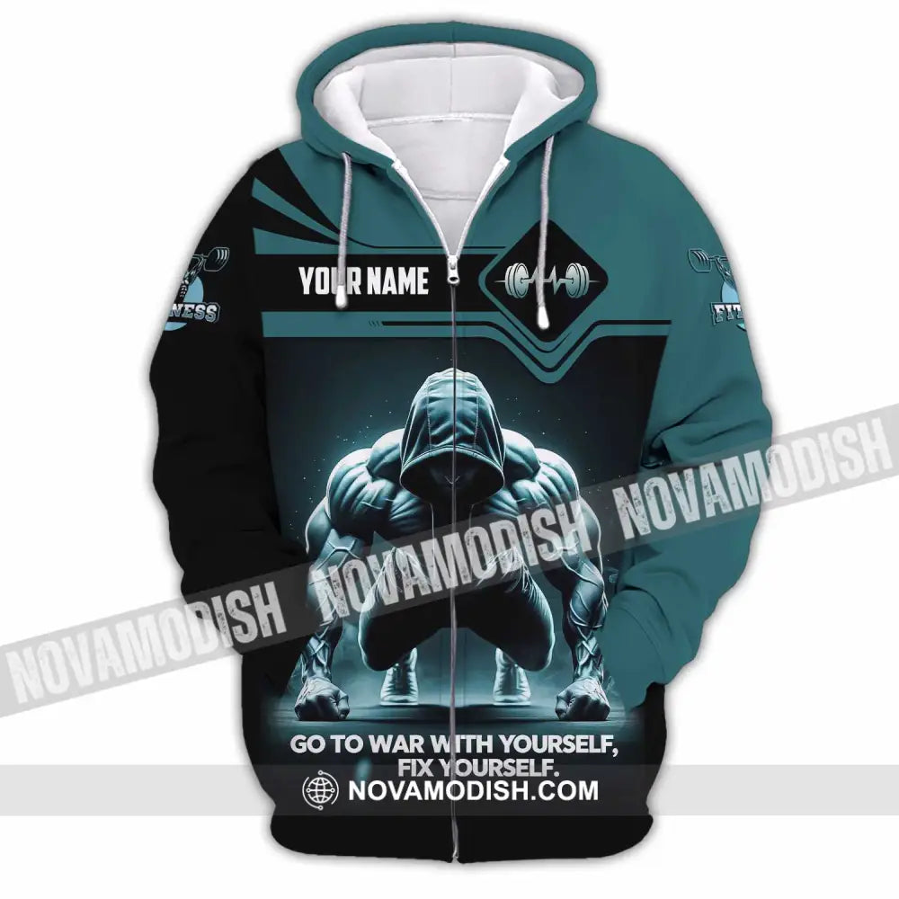 Unisex Shirt - Custom Go To War With Yourself Fix Yourself 3D Shirt Zipper Hoodie / S T-shirt