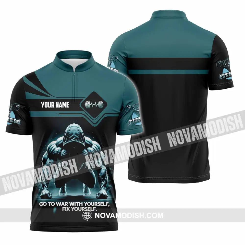 Unisex Shirt - Custom Go To War With Yourself Fix Yourself 3D Shirt Zipper Polo Shirt / S T-shirt
