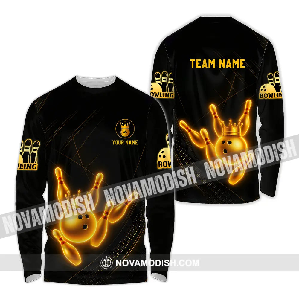 Unisex Shirt - Custom Golden Bowling Shirt Long Sleeve Shirt / S T-shirt