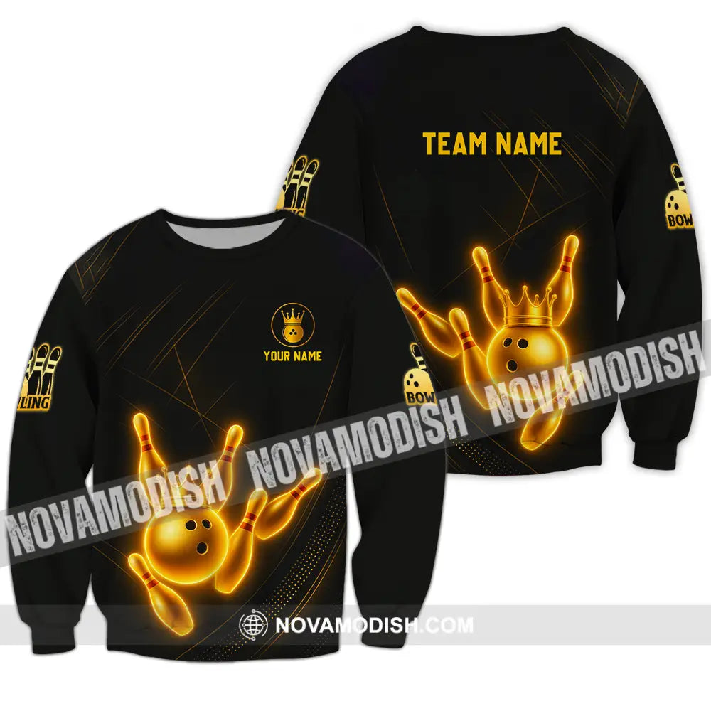 Unisex Shirt - Custom Golden Bowling Shirt Long Sleeve / S T-shirt