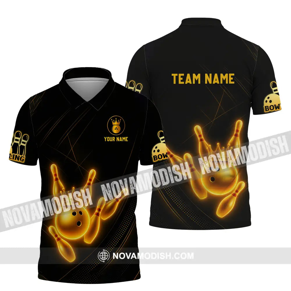 Unisex Shirt - Custom Golden Bowling Shirt Polo Shirt / S T-shirt