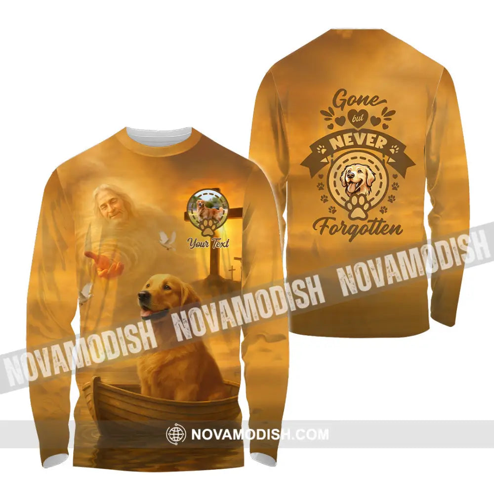 Unisex Shirt - Custom Golden Retriever Gone But Never Forgotten Shirt Long Sleeve Shirt / S T-shirt