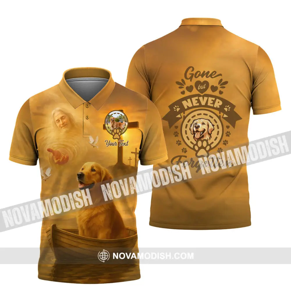 Unisex Shirt - Custom Golden Retriever Gone But Never Forgotten Shirt Polo Shirt / S T-shirt