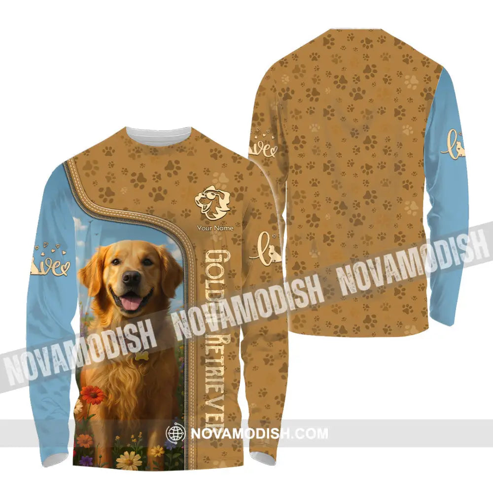 Unisex Shirt - Custom Golden Retriever Shirt Long Sleeve Shirt / S T-shirt
