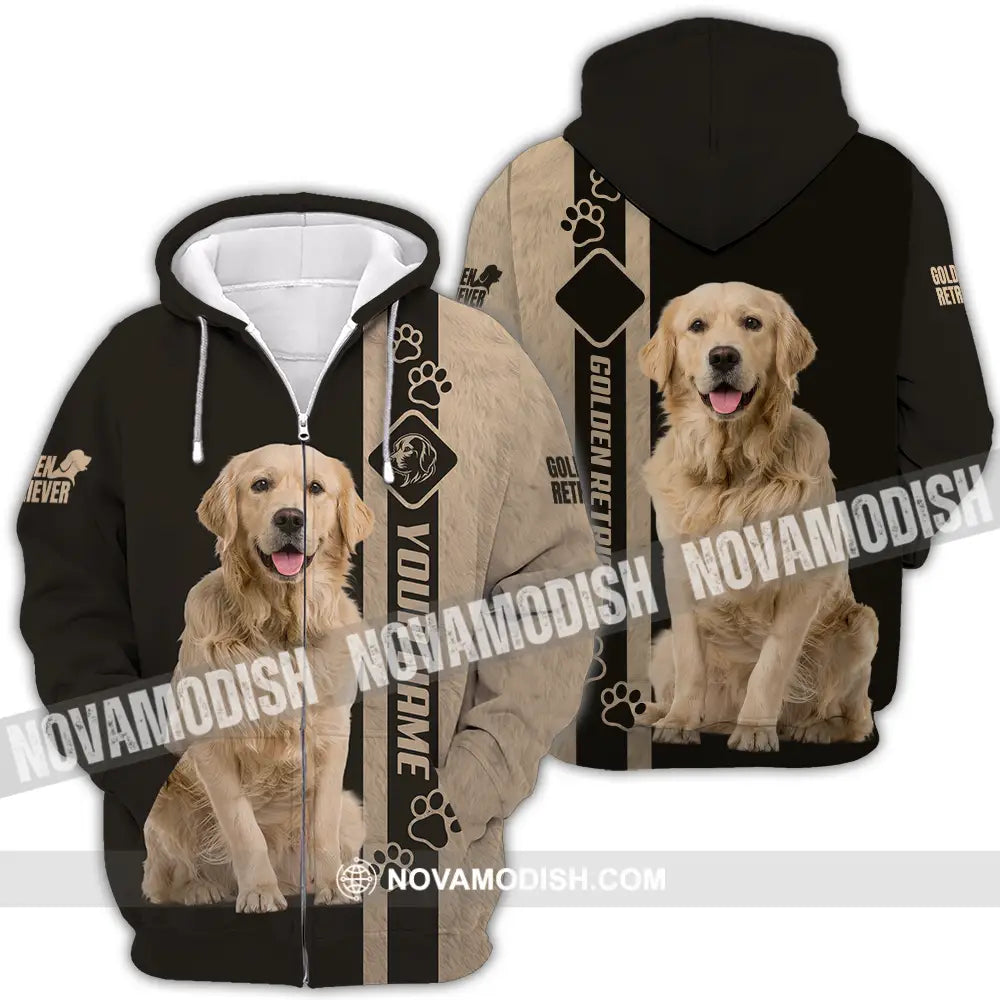 Unisex Shirt - Custom Golden Retriever Shirt Zipper Hoodie / S T-shirt
