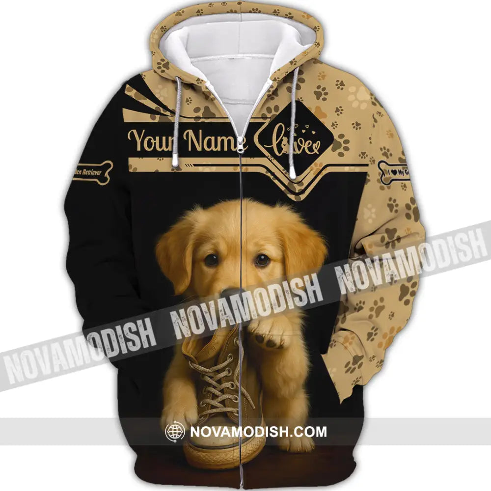 Unisex Shirt - Custom Golden Retriever Shirt Zipper Hoodie / S T-shirt