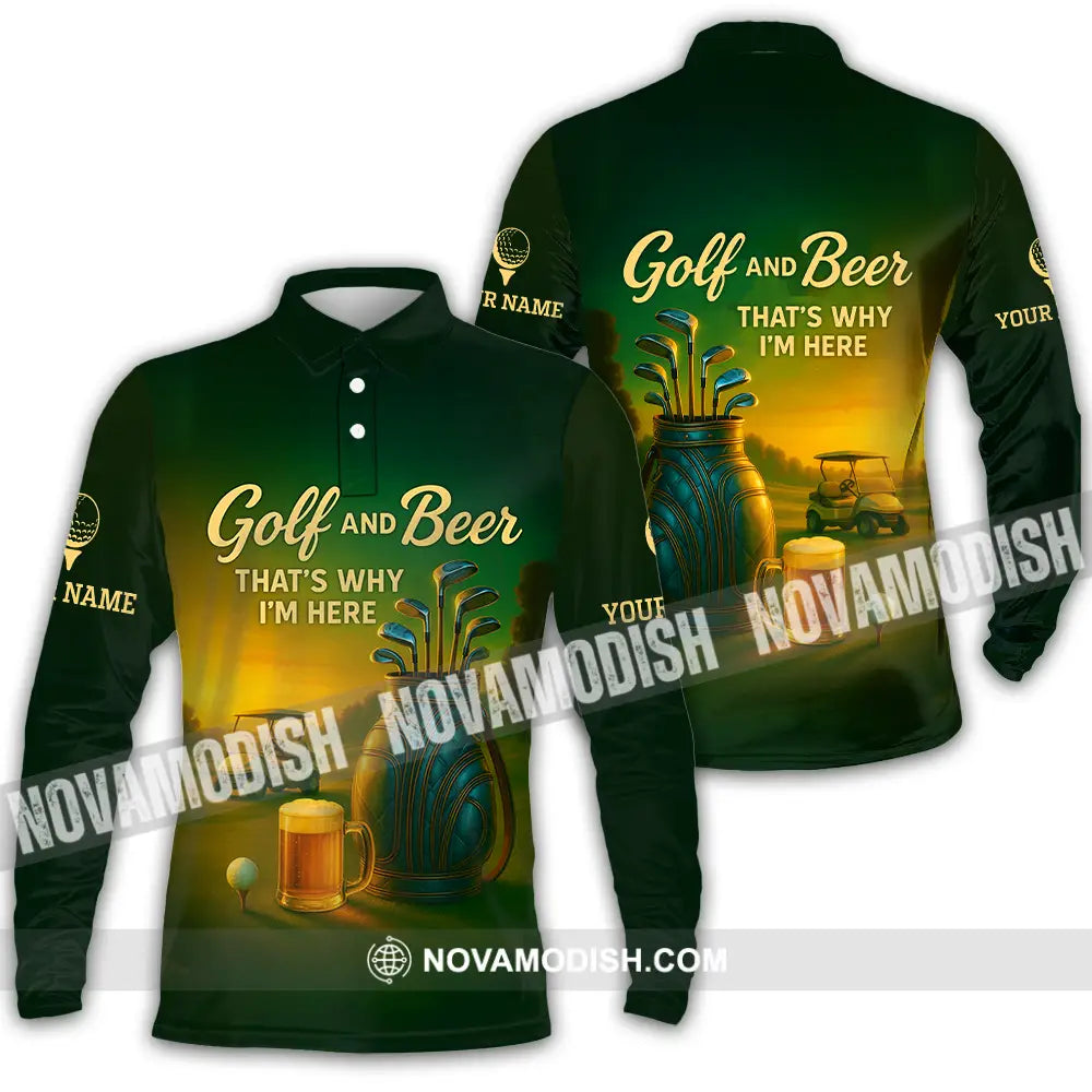 Unisex Shirt - Custom Golf And Beer Shirt Long Sleeve Polo / S T-shirt