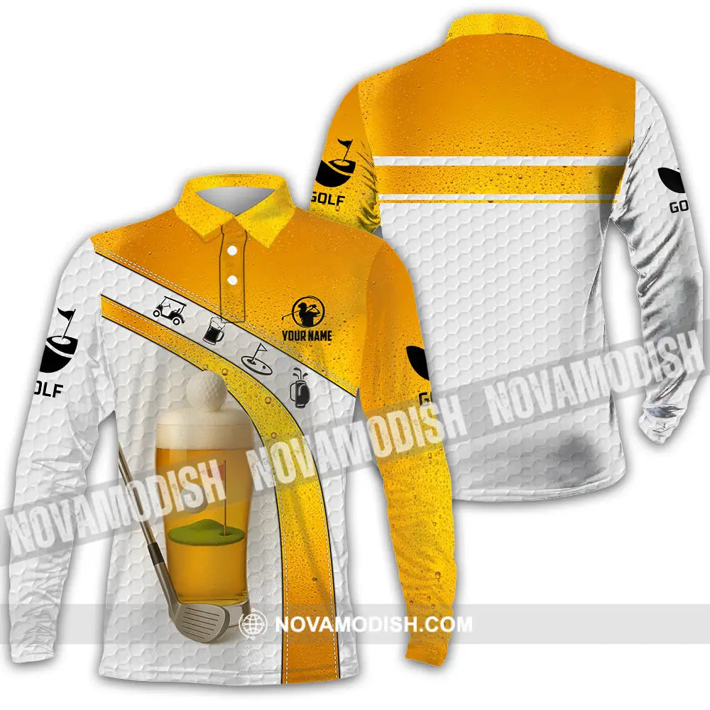 Unisex Shirt - Custom Golf And Beer Shirt Long Sleeve Polo / S T-shirt