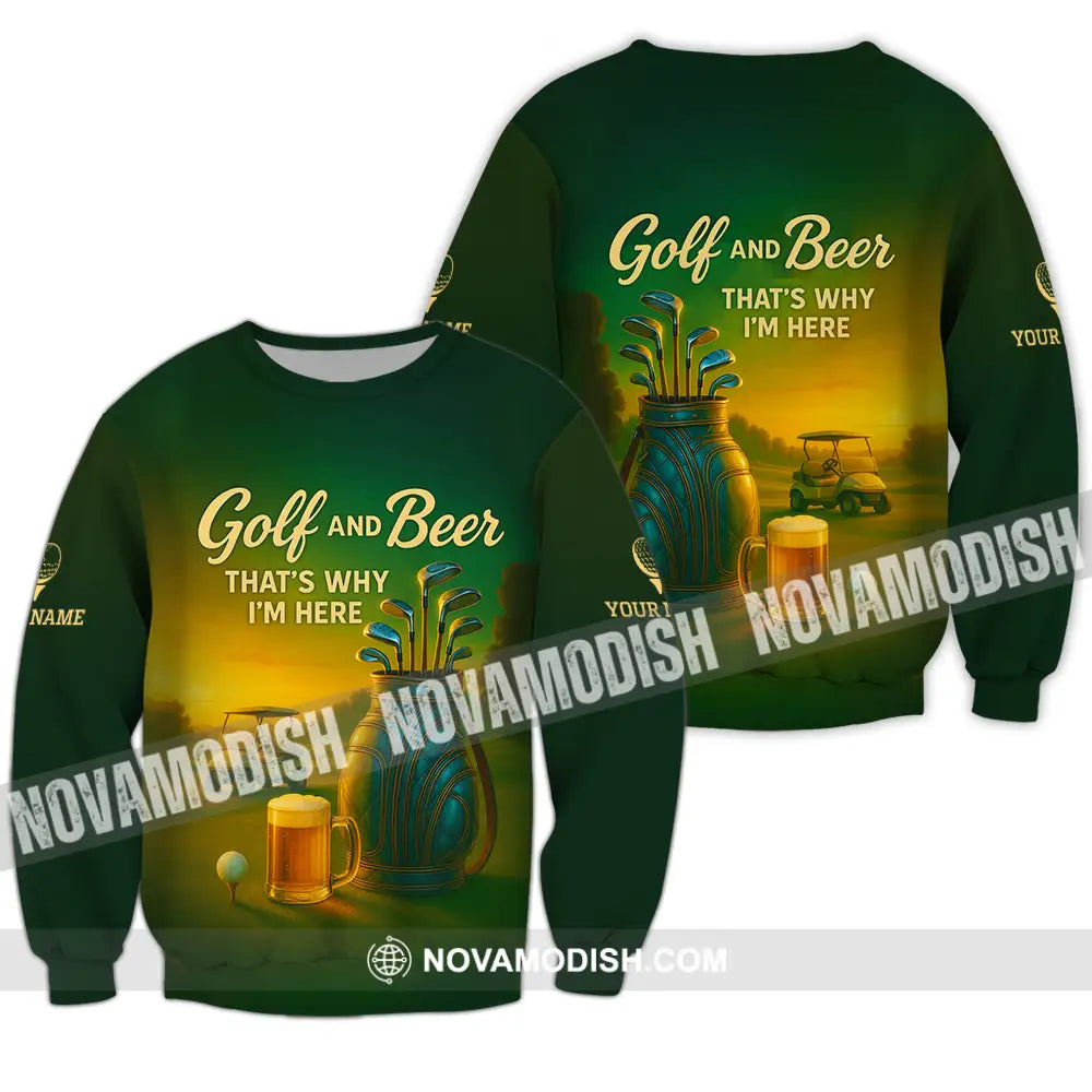 Unisex Shirt - Custom Golf And Beer Shirt Long Sleeve / S T-shirt