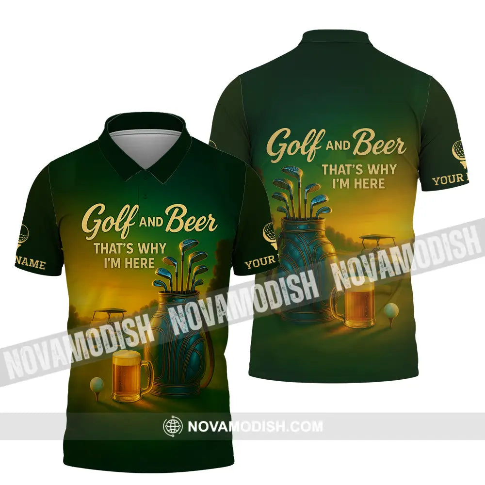 Unisex Shirt - Custom Golf And Beer Shirt Polo Shirt / S T-shirt
