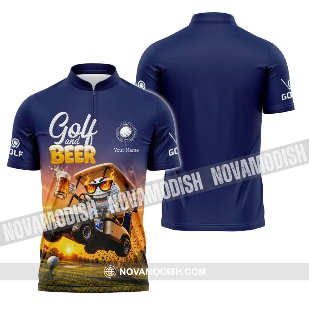 Unisex Shirt - Custom Golf And Free Shirt - Zipper Polo Shirt / S - T-shirt