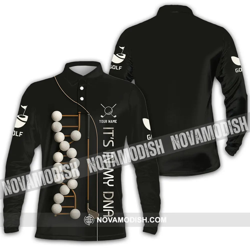 Unisex Shirt - Custom Golf In My DNA Shirt Long Sleeve Polo / S T-shirt