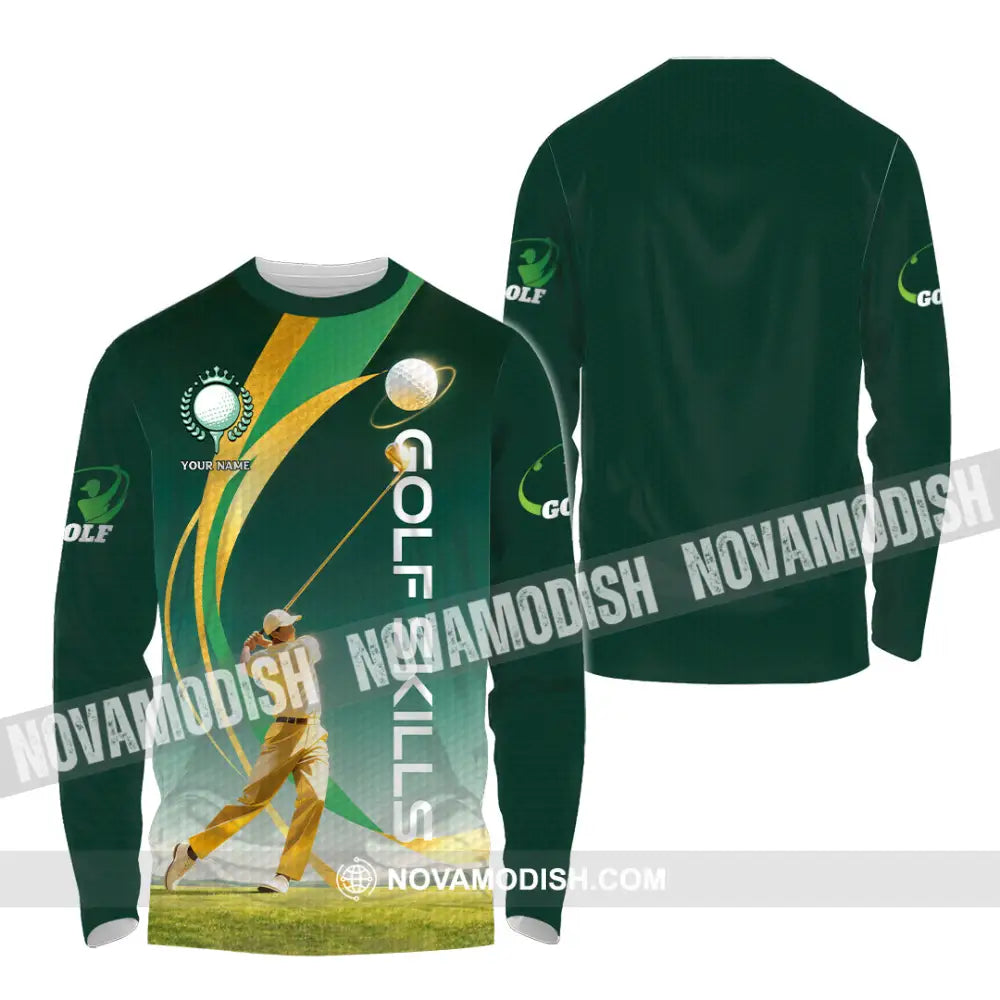Unisex Shirt - Custom Golf Skills 3D Shirt Long Sleeve Shirt / S T-shirt