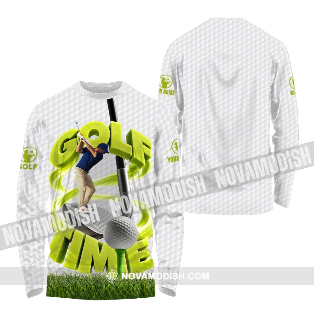 Unisex Shirt - Custom Golf Time Shirt - Long Sleeve Shirt / S - T-shirt