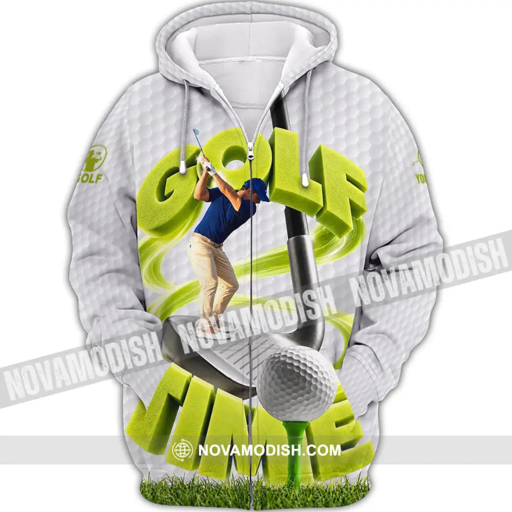 Unisex Shirt - Custom Golf Time Shirt - Zipper Hoodie / S - T-shirt
