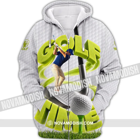 Unisex Shirt - Custom Golf Time Shirt - Zipper Hoodie / S - T-shirt
