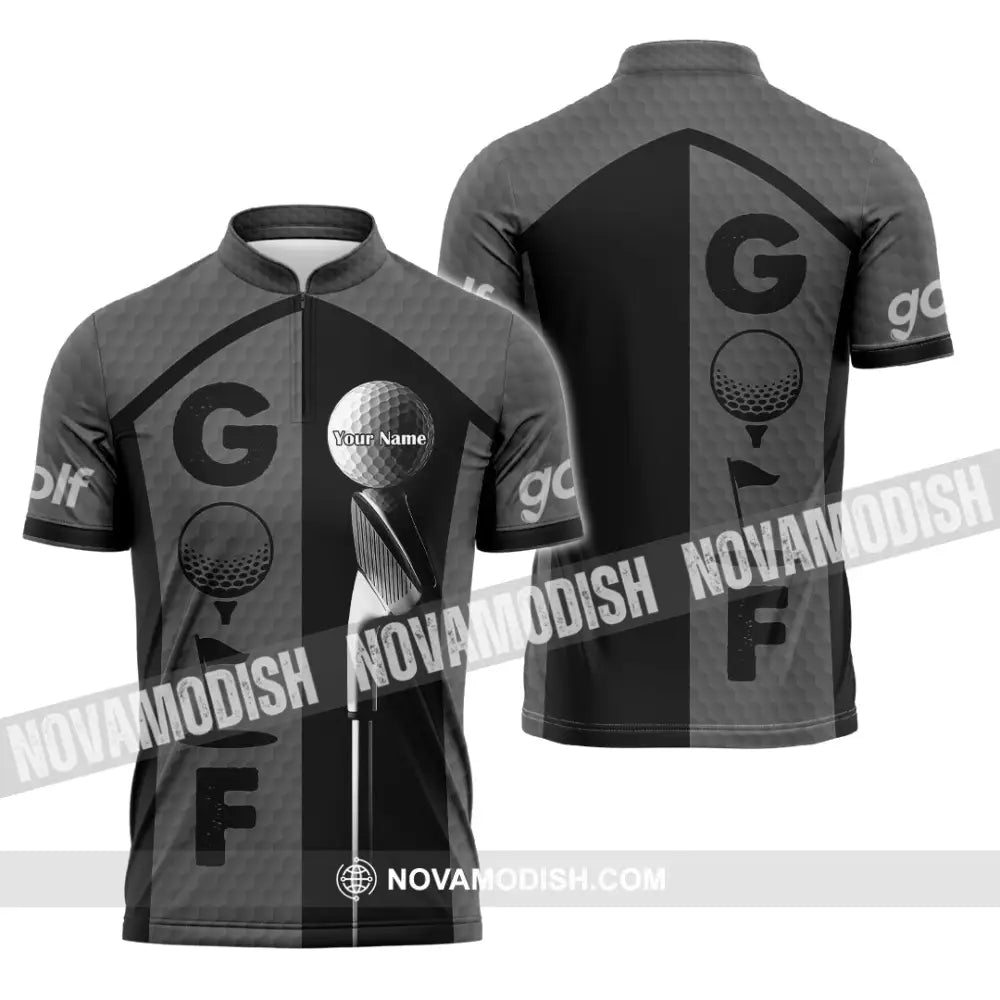 Unisex Shirt - Custom Golf Shirt Zipper Polo Shirt / S T-shirt