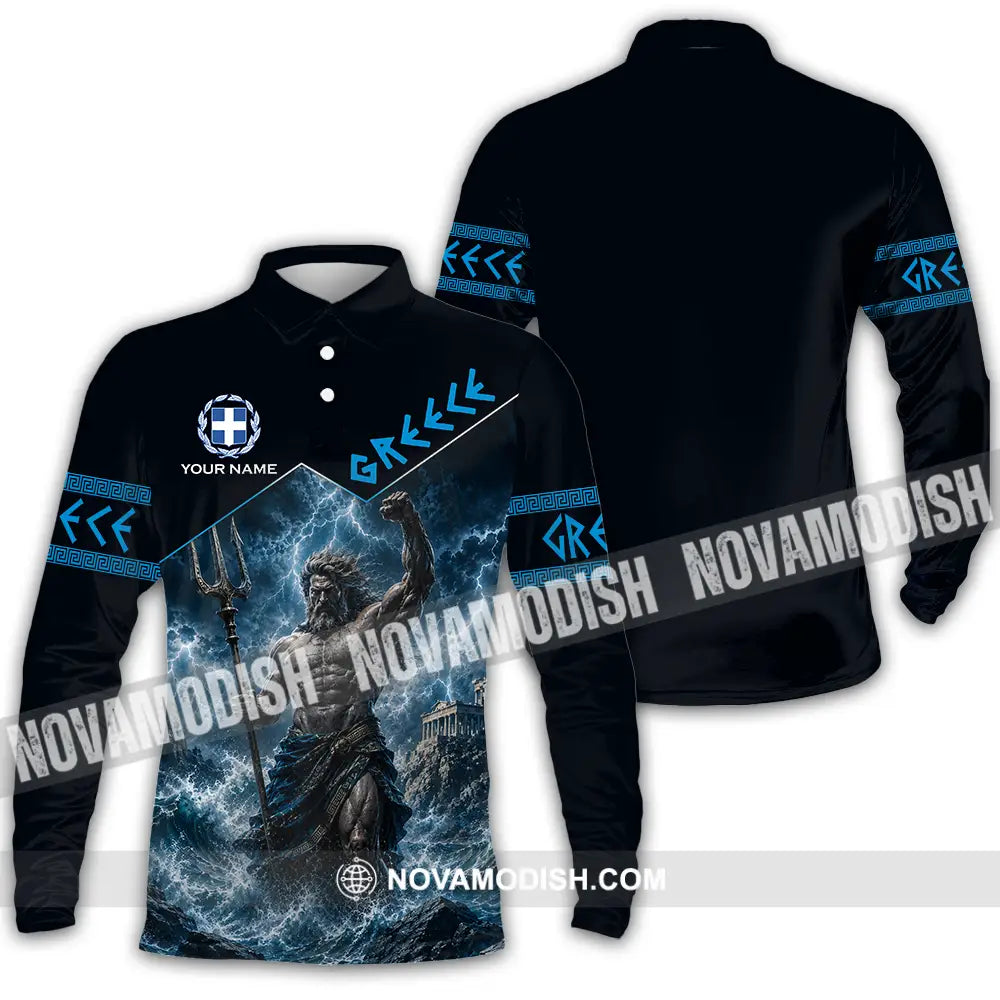 Unisex Shirt - Custom Greece Shirt - Long Sleeve Polo / S - T-shirt
