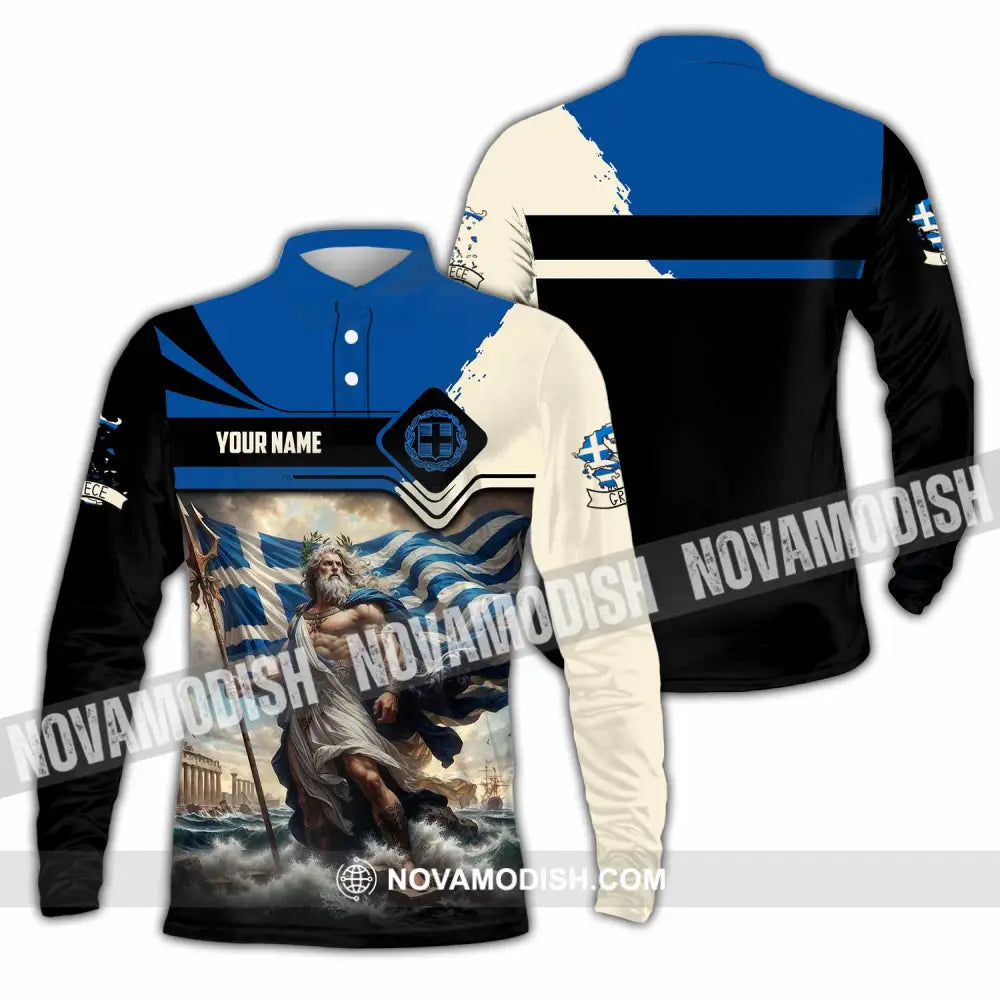Unisex Shirt - Custom Greece Shirt Long Sleeve Polo / S T-shirt