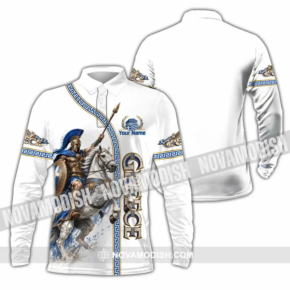 Unisex Shirt - Custom Greece Shirt - Long Sleeve Polo / S - T-shirt