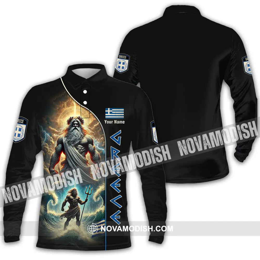 Unisex Shirt - Custom Greece Shirt Long Sleeve Polo / S T-shirt