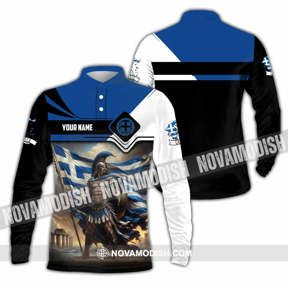 Unisex Shirt - Custom Greece Shirt Long Sleeve Polo / S T-shirt