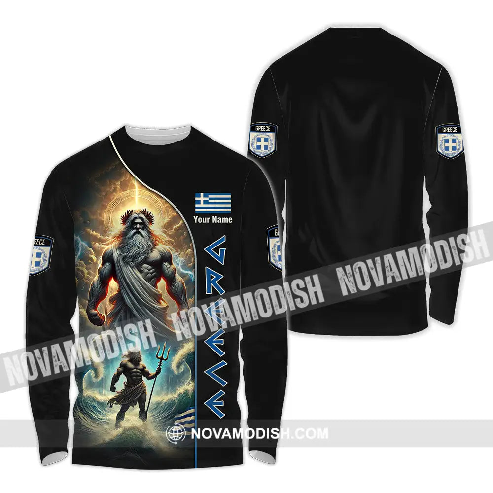 Unisex Shirt - Custom Greece Shirt Long Sleeve Shirt / S T-shirt