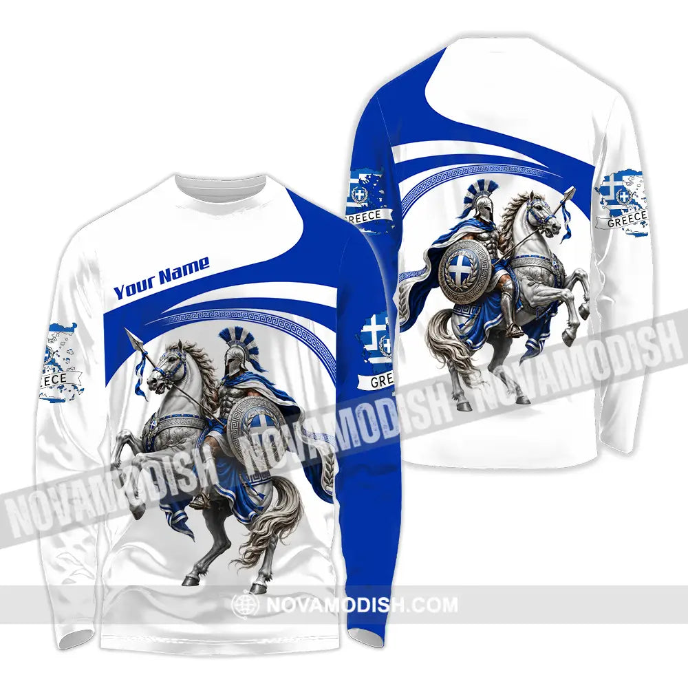 Unisex Shirt - Custom Greece Shirt - Long Sleeve Shirt / S - T-shirt