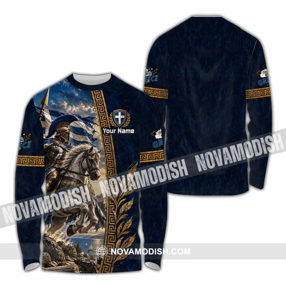 Unisex Shirt - Custom Greece Shirt - Long Sleeve Shirt / S - T-shirt
