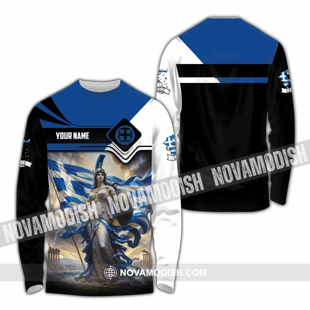 Unisex Shirt - Custom Greece Shirt Long Sleeve Shirt / S T-shirt
