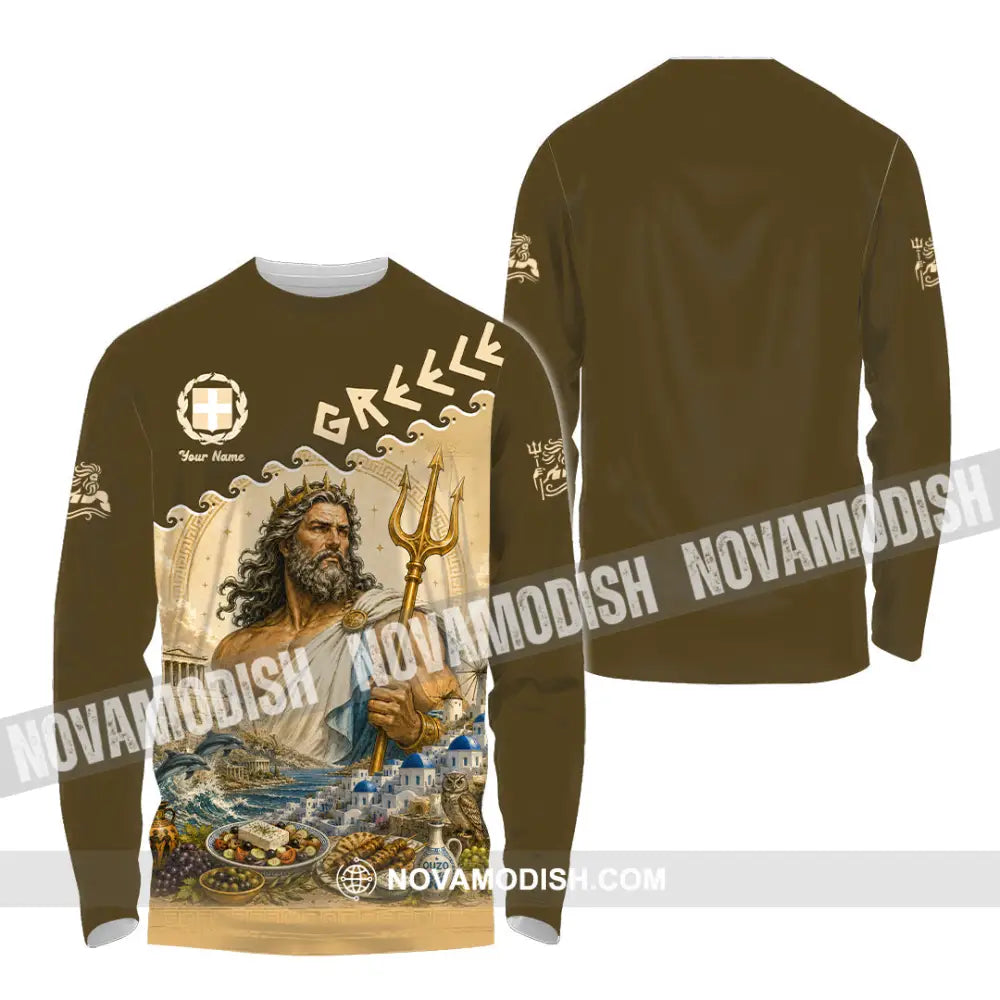 Unisex Shirt - Custom Greece Shirt - Long Sleeve Shirt / S - T-shirt