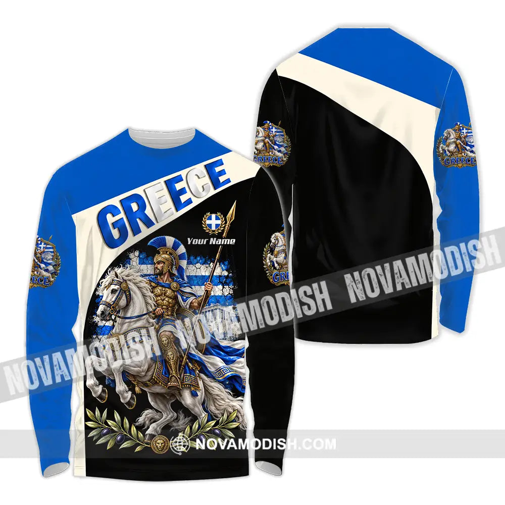 Unisex Shirt - Custom Greece Shirt - Long Sleeve Shirt / S - T-shirt