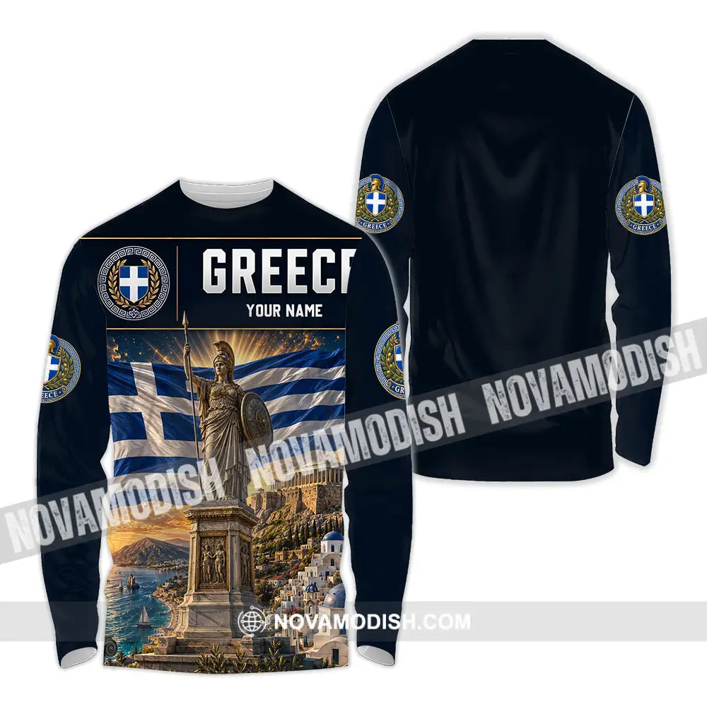 Unisex Shirt - Custom Greece Shirt - Long Sleeve Shirt / S - T-shirt
