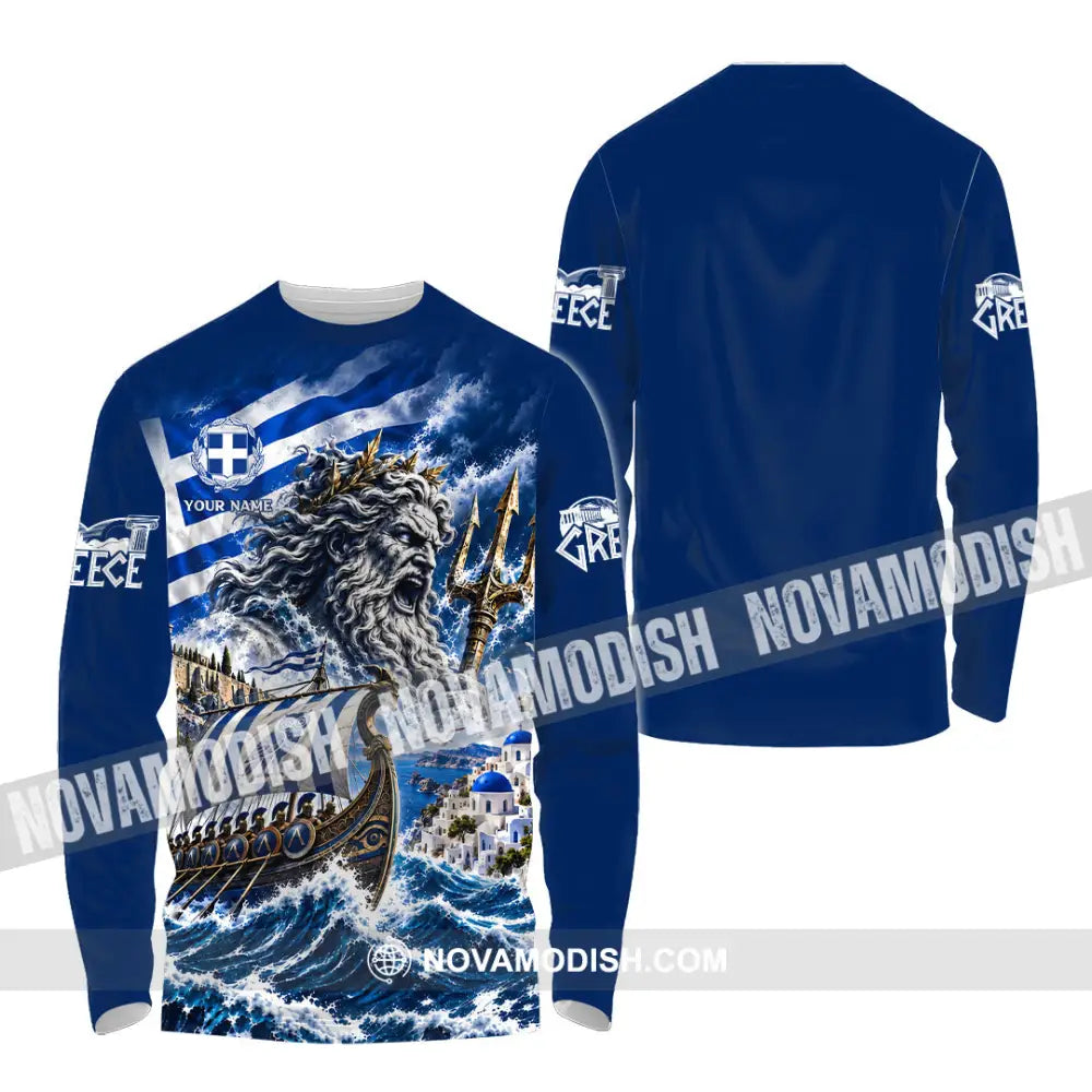 Unisex Shirt - Custom Greece Shirt - Long Sleeve Shirt / S - T-shirt