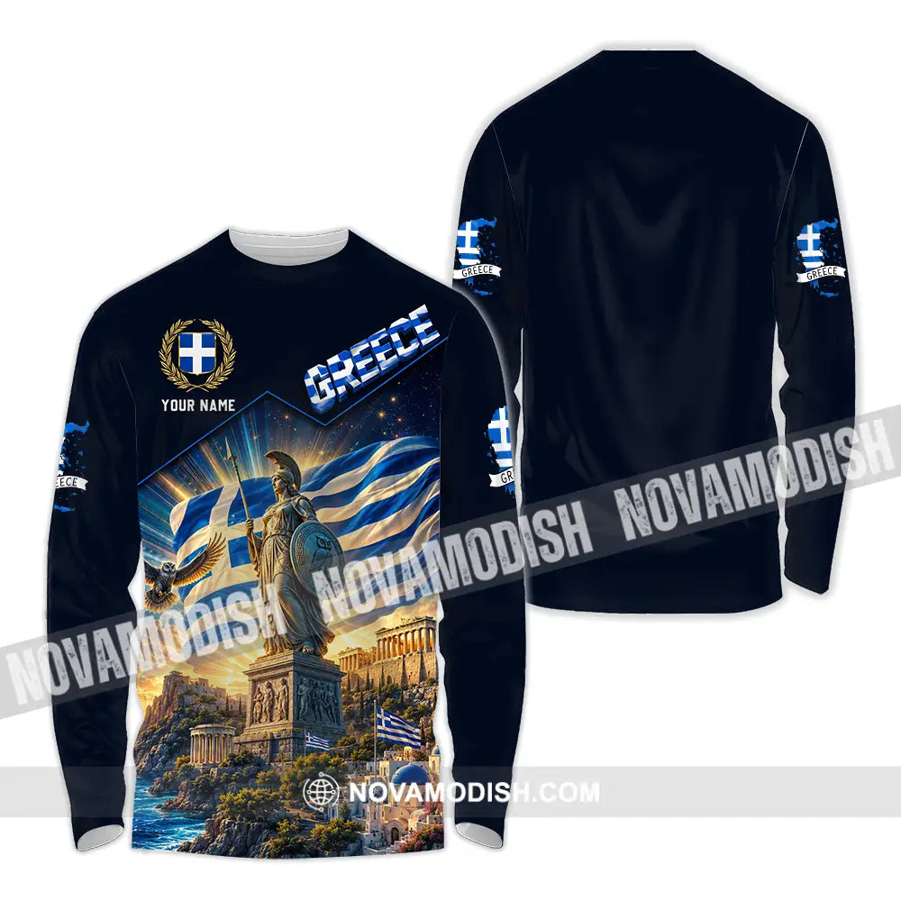 Unisex Shirt - Custom Greece Shirt - Long Sleeve Shirt / S - T-shirt