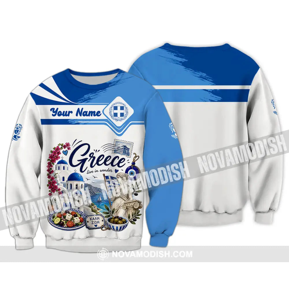 Unisex Shirt - Custom Greece Shirt - Long Sleeve / S - T-shirt
