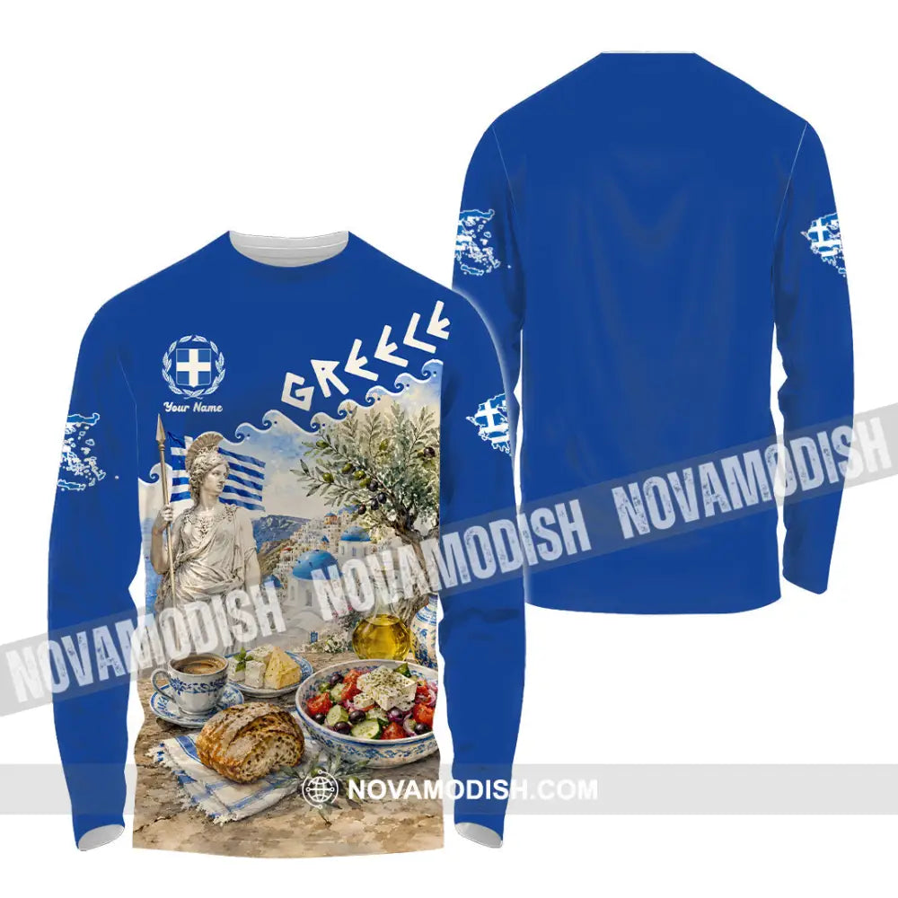 Unisex Shirt - Custom Greece Shirt - Long Sleeve Shirt / S - T-shirt