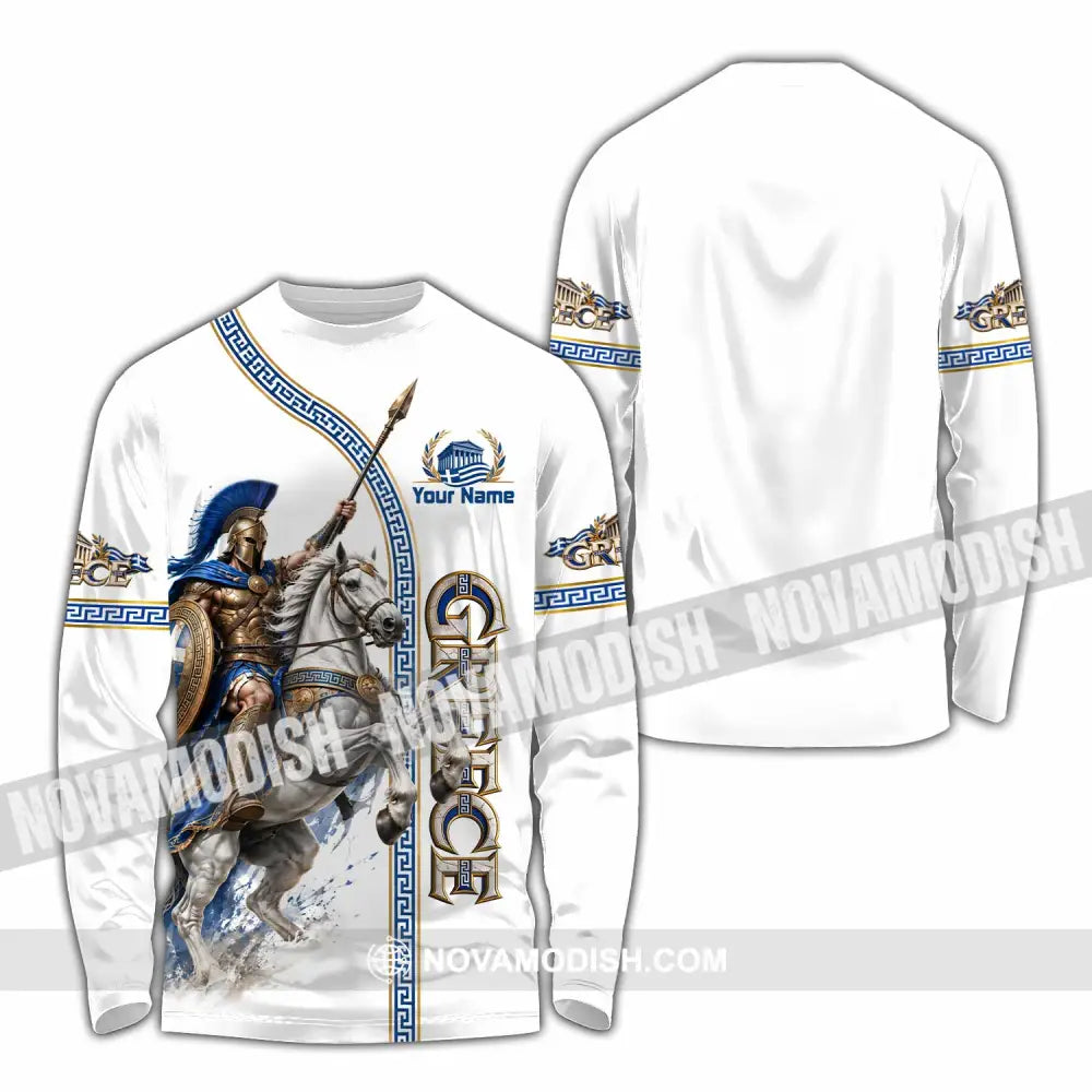 Unisex Shirt - Custom Greece Shirt - Long Sleeve Shirt / S - T-shirt