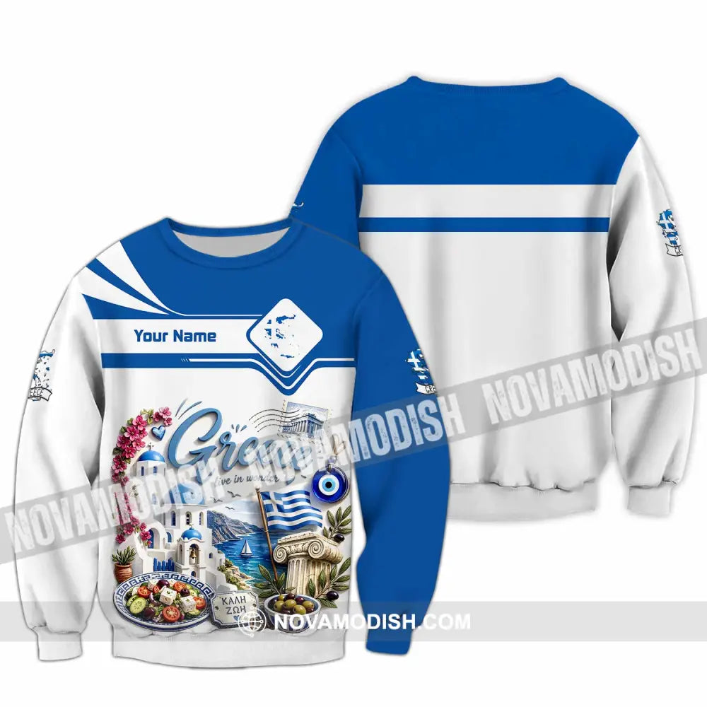 Unisex Shirt - Custom Greece Shirt - Long Sleeve / S - T-shirt