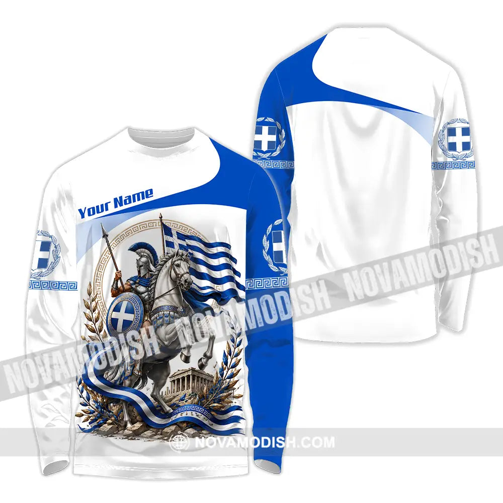 Unisex Shirt - Custom Greece Shirt - Long Sleeve Shirt / S - T-shirt