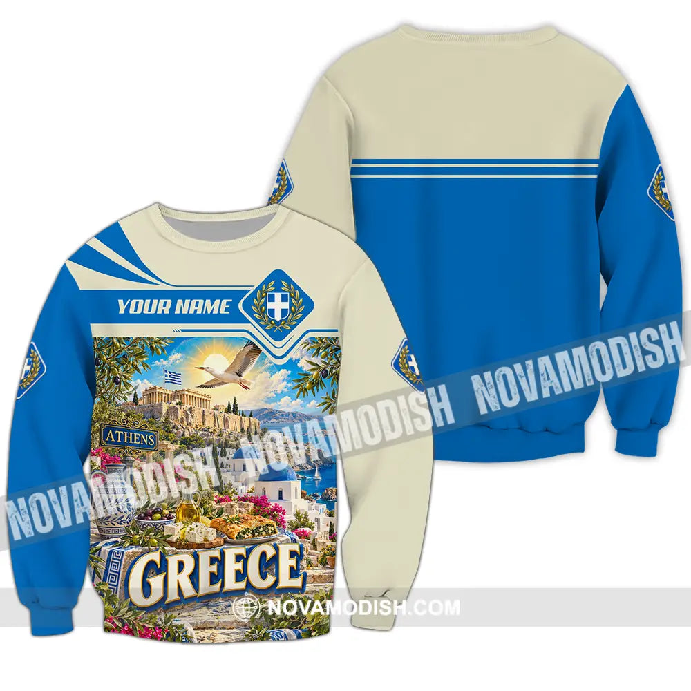 Unisex Shirt - Custom Greece Shirt - Long Sleeve / S - T-shirt