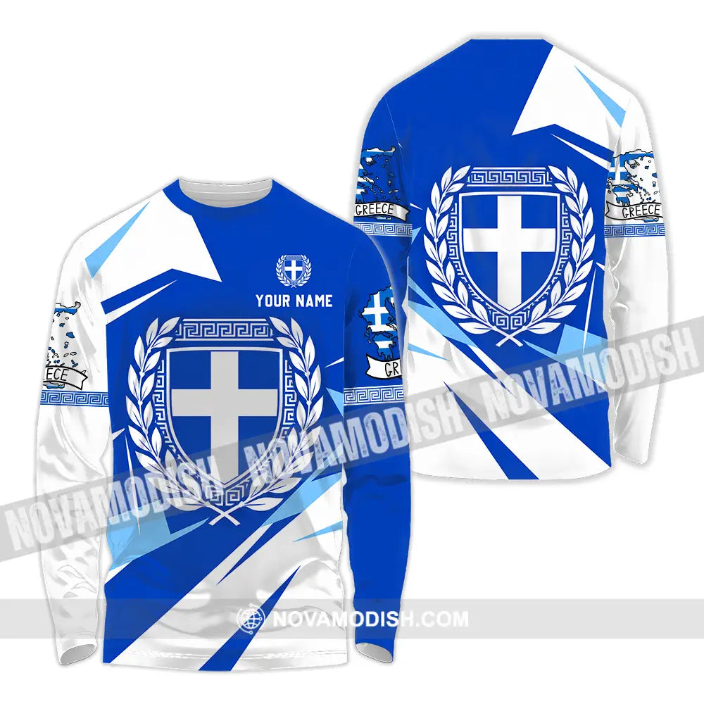 Unisex Shirt - Custom Greece Shirt - Long Sleeve Shirt / S - T-shirt