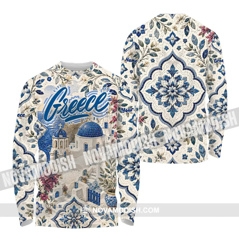 Unisex Shirt - Custom Greece Shirt - Long Sleeve Shirt / S - T-shirt