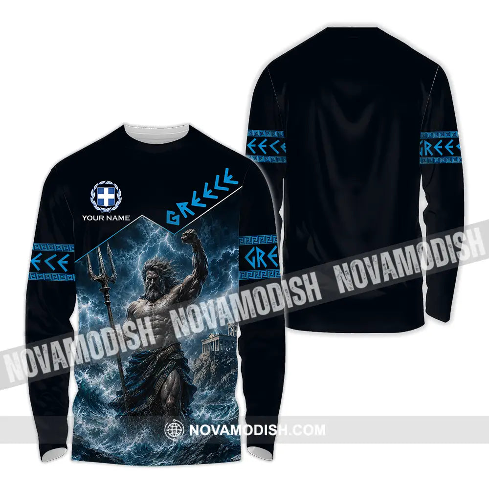 Unisex Shirt - Custom Greece Shirt - Long Sleeve Shirt / S - T-shirt