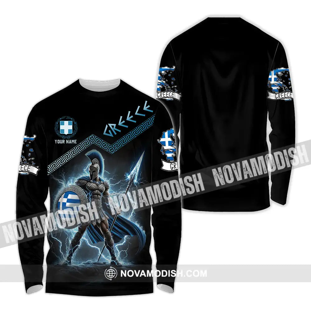 Unisex Shirt - Custom Greece Warrior Shirt Long Sleeve Shirt / S T-shirt
