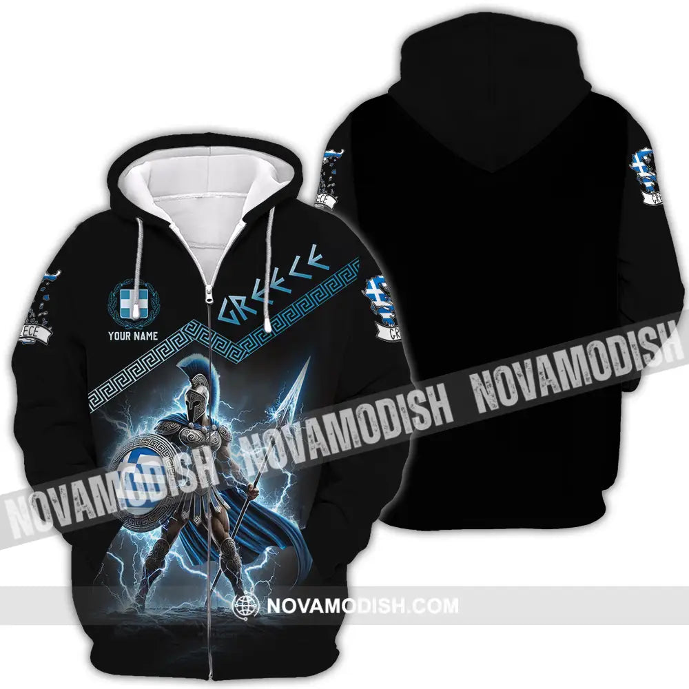 Unisex Shirt - Custom Greece Warrior Shirt Zipper Hoodie / S T-shirt