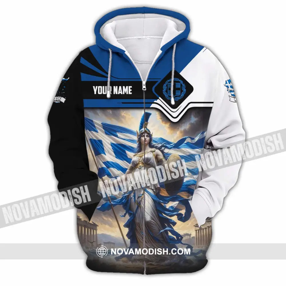 Unisex Shirt - Custom Greece Shirt Zipper Hoodie / S T-shirt
