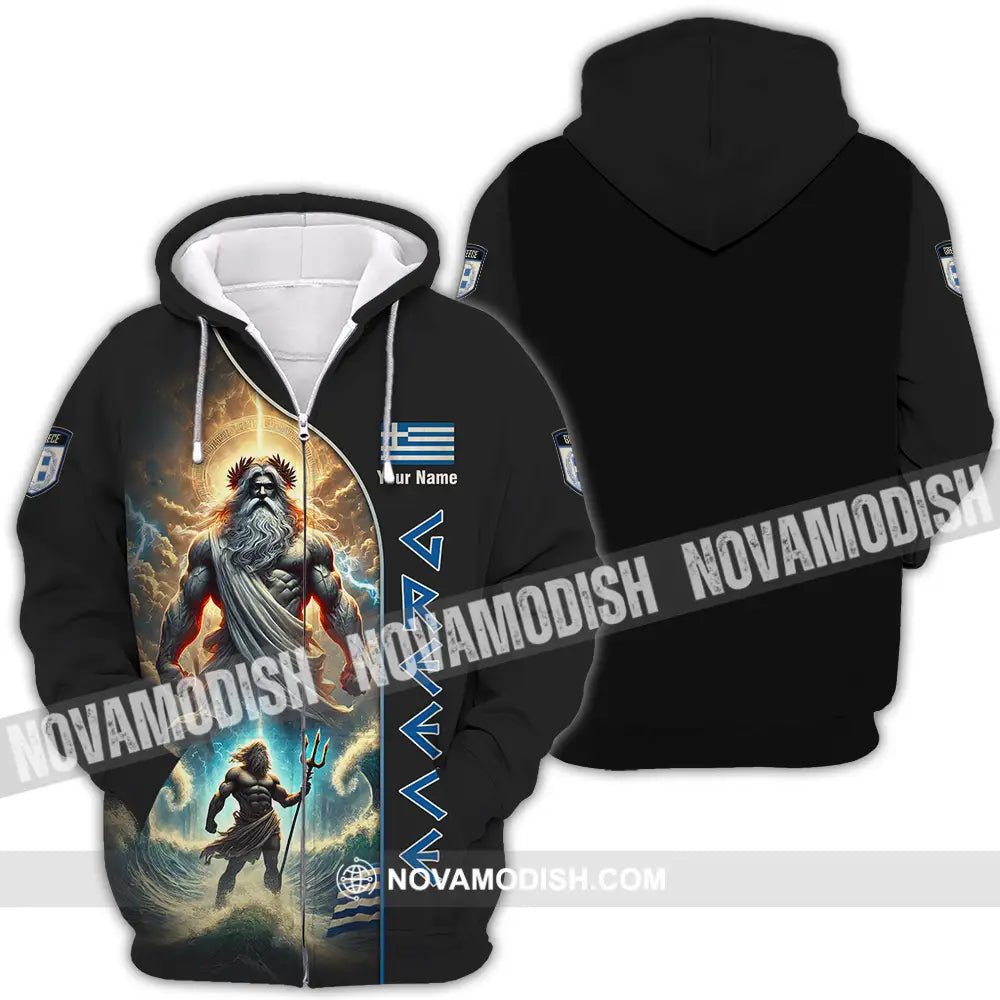 Unisex Shirt - Custom Greece Shirt Zipper Hoodie / S T-shirt